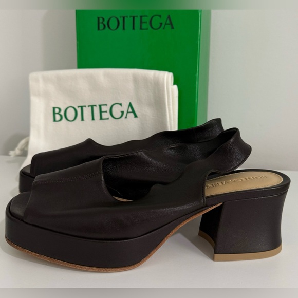 Bottega Veneta NIB Fondant Leather Stack Slingback Sandals Size 36 - Picture 3 of 9